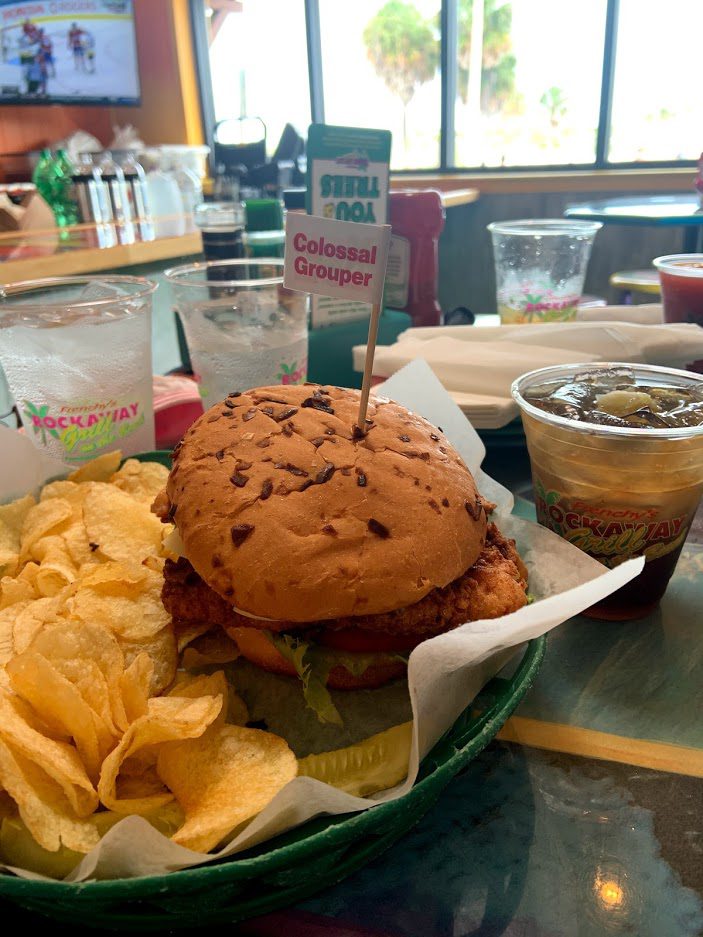 The Colossal Grouper Sandwich at Frenchy's Rockaway Grille