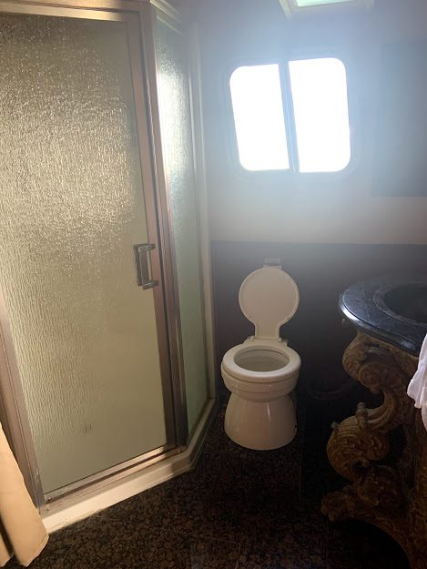 The small bathroom