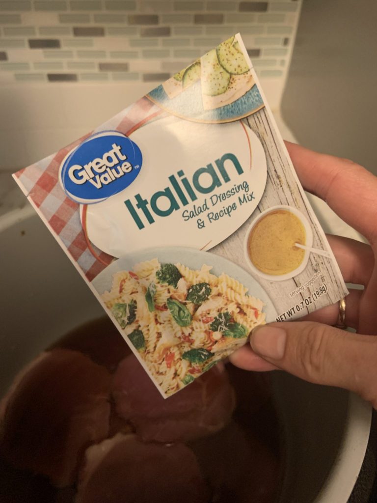 One packet of Italian dressing seasoning mix
