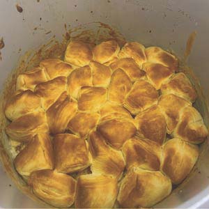 Air fry the biscuits at 350 degrees for 7 minutes
