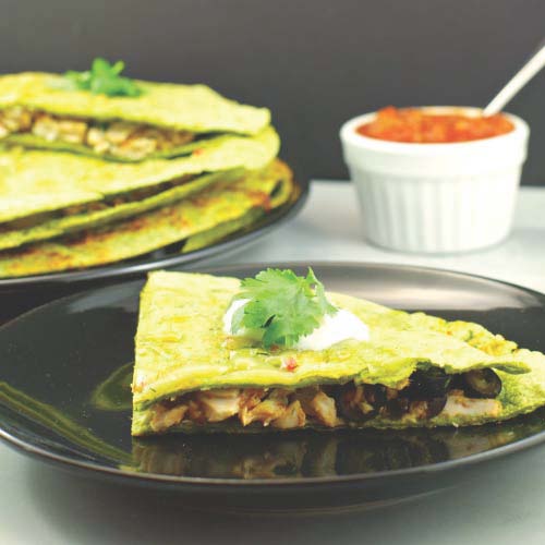 Chicken quesadillas made with leftover chicken