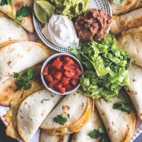 Mini Green Chili Chicken Quesadillas