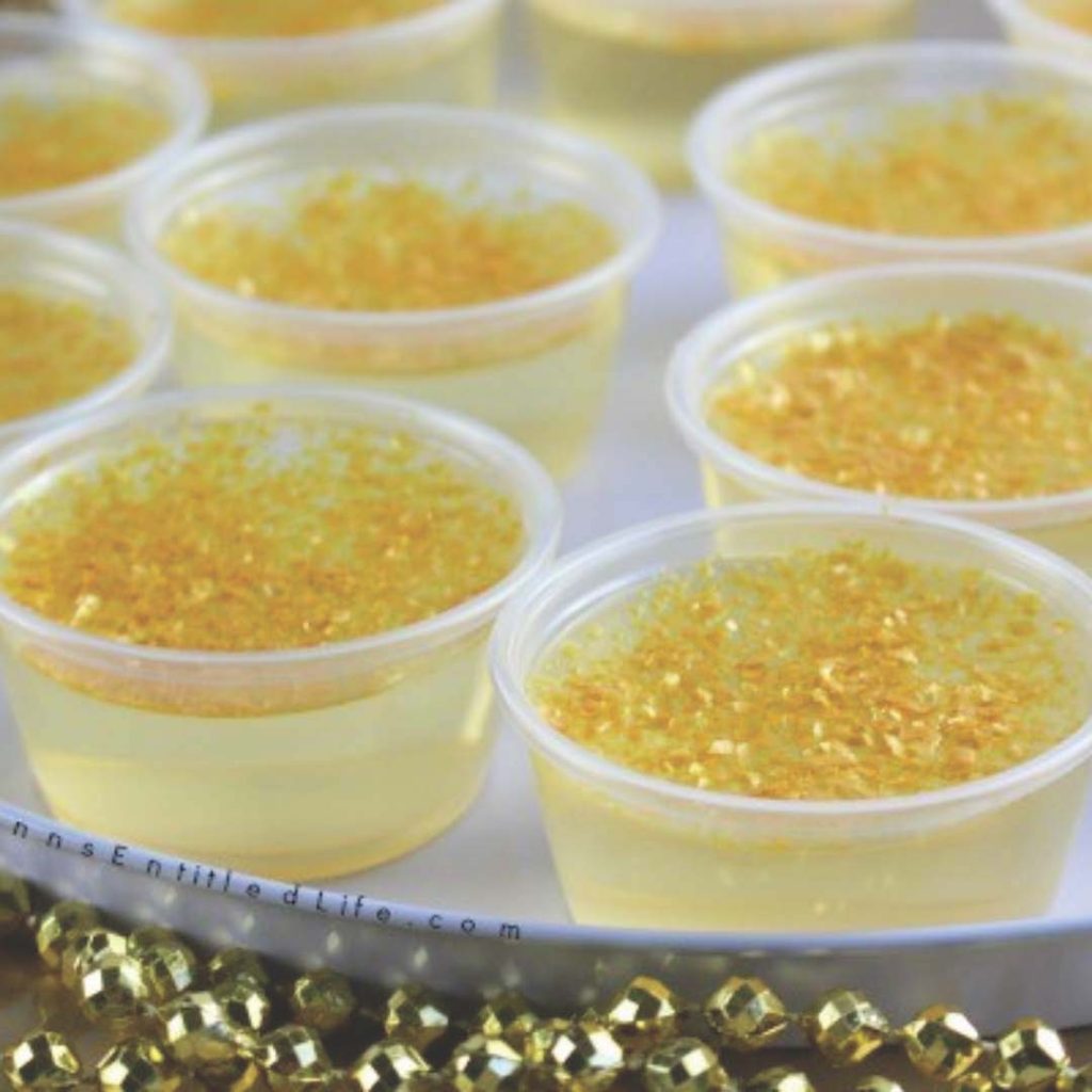 Gold Champagne Jello Shots for the New Year