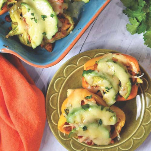 Chipotle Chicken Avocado Stuffed Peppers