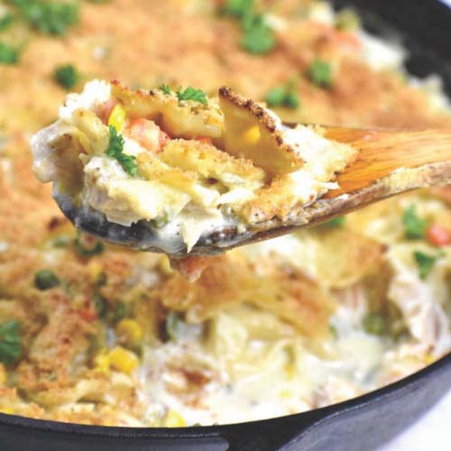 Crustless Rotisserie Chicken Pot Pie casserole