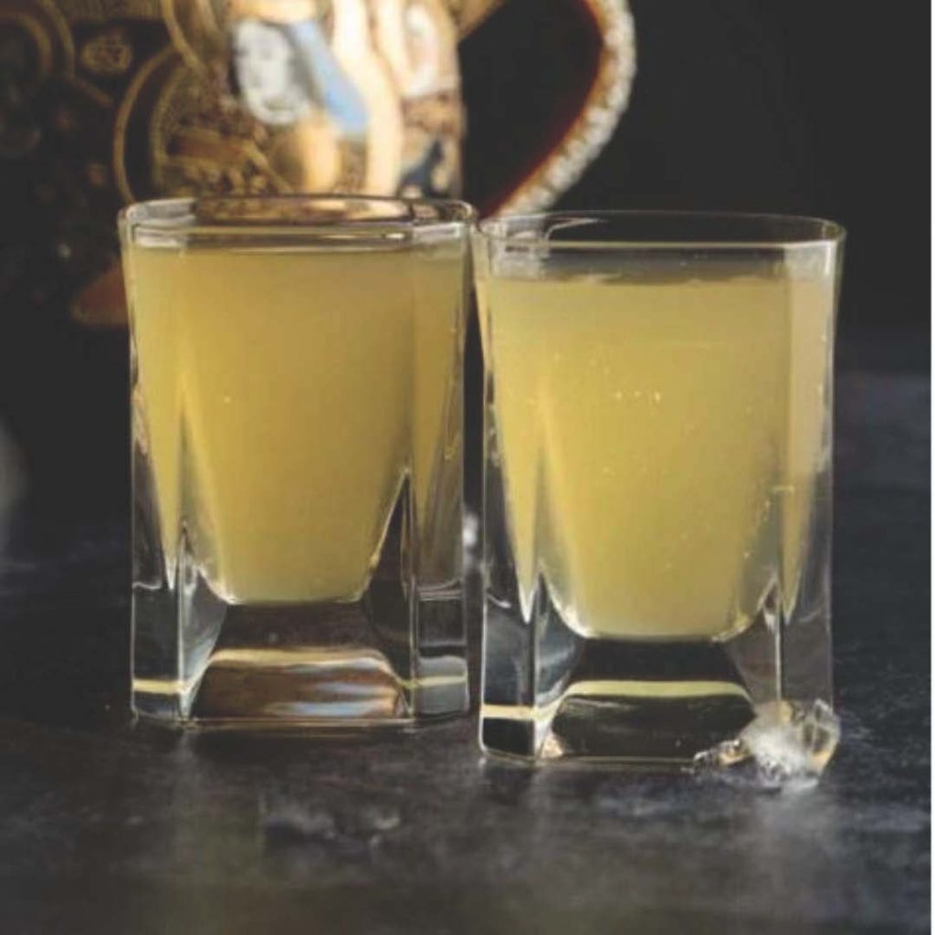 Green tea shot made from Jameson whiskey