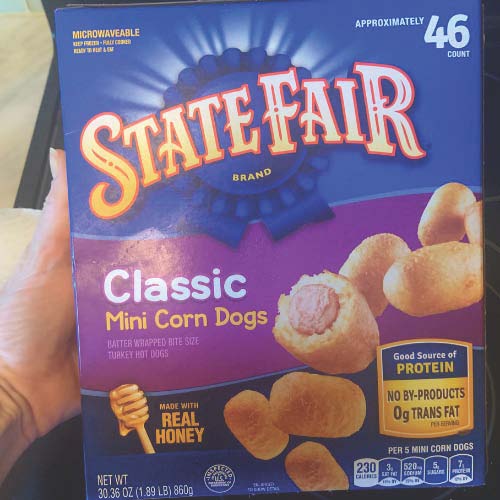 My favorite brand of frozen corn dogs is the State Fair brand