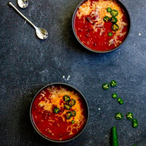 Venison chili made with beer