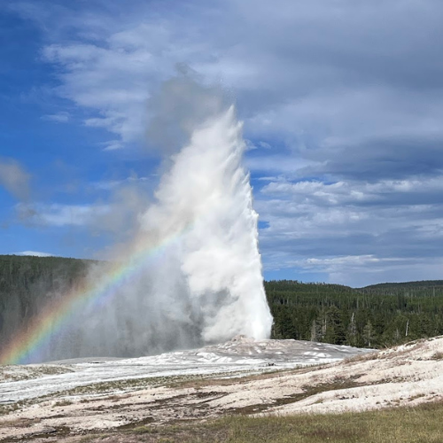 Old Faithful geyser from our trip to Yellowstone National Park